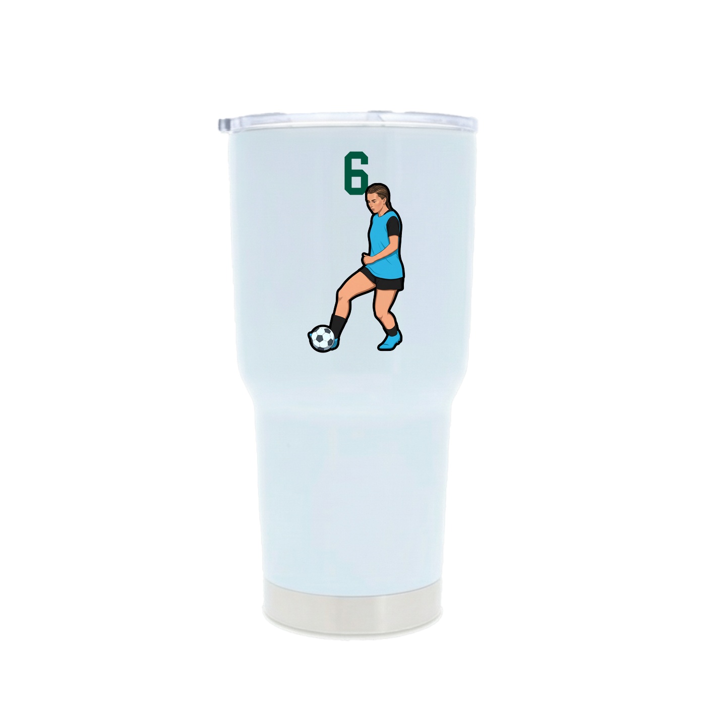30oz Stainless Steel Tumbler — Number Top in White