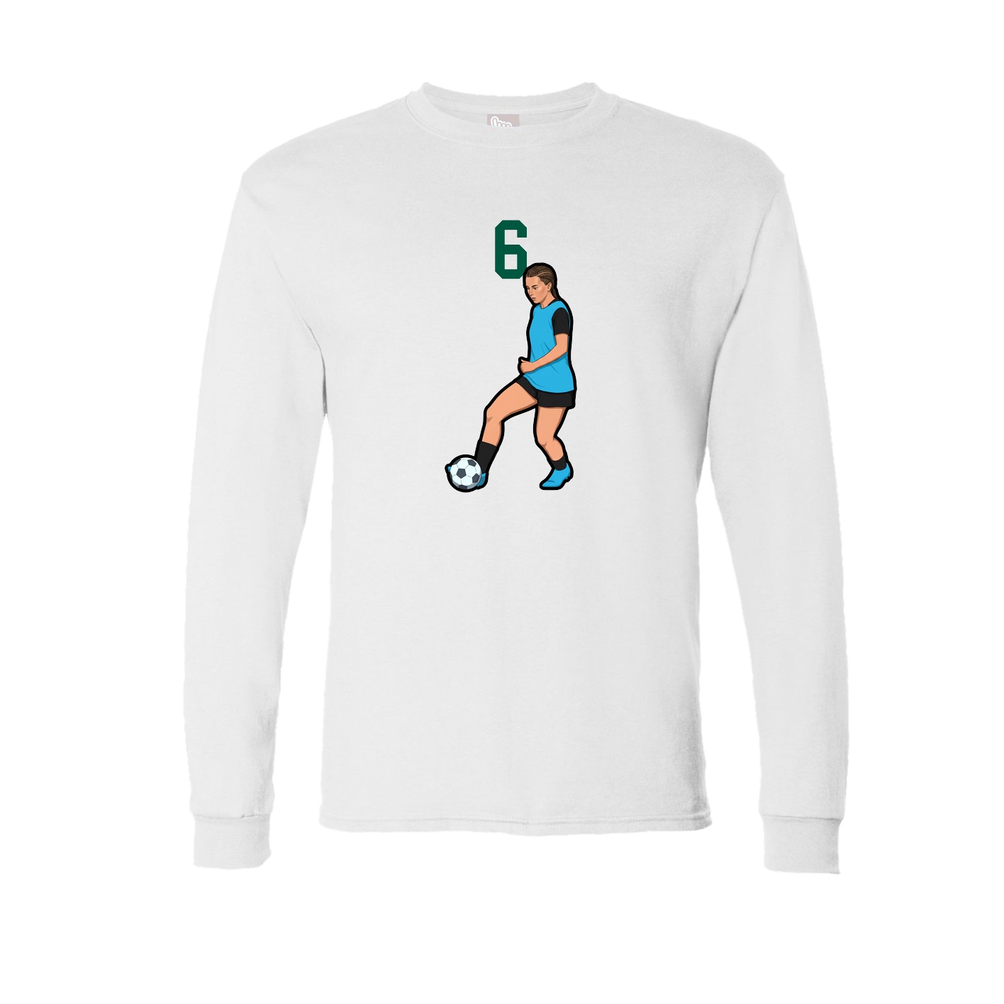 Long Sleeve Tee — Number Top in White