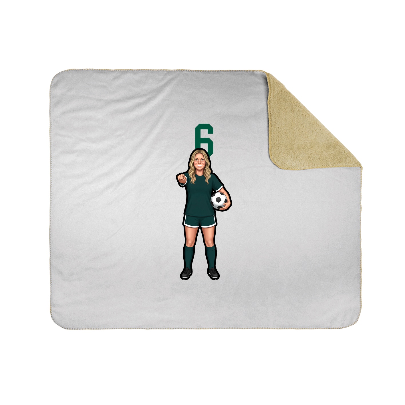Throw Blanket — Number Top in White