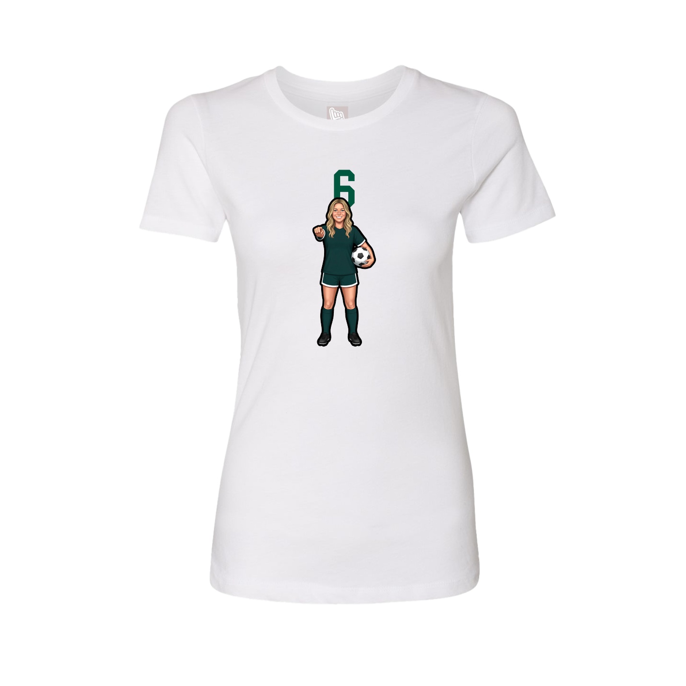 Fitted Women's Tee — Number Top in White