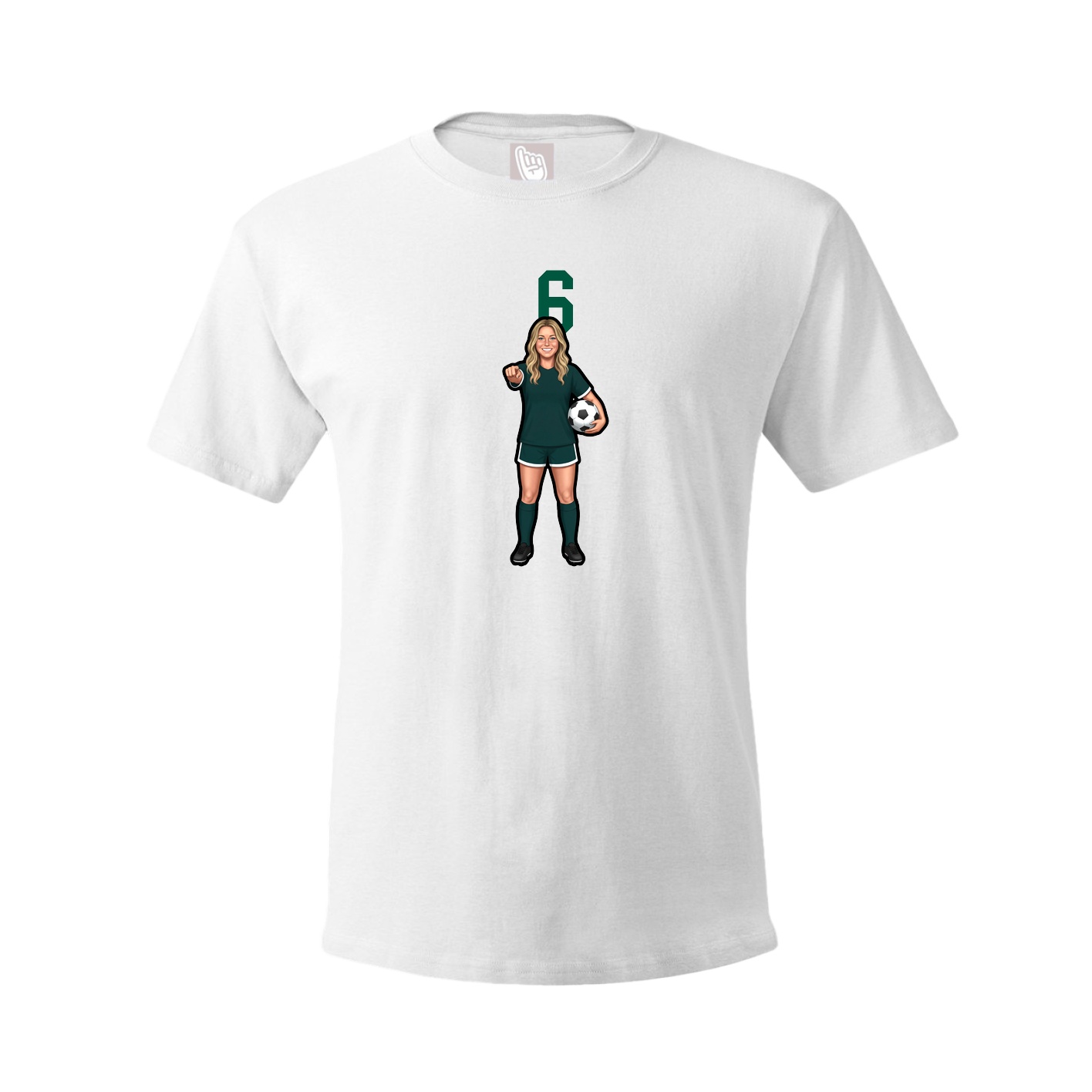 Youth Tee — Number Top in White