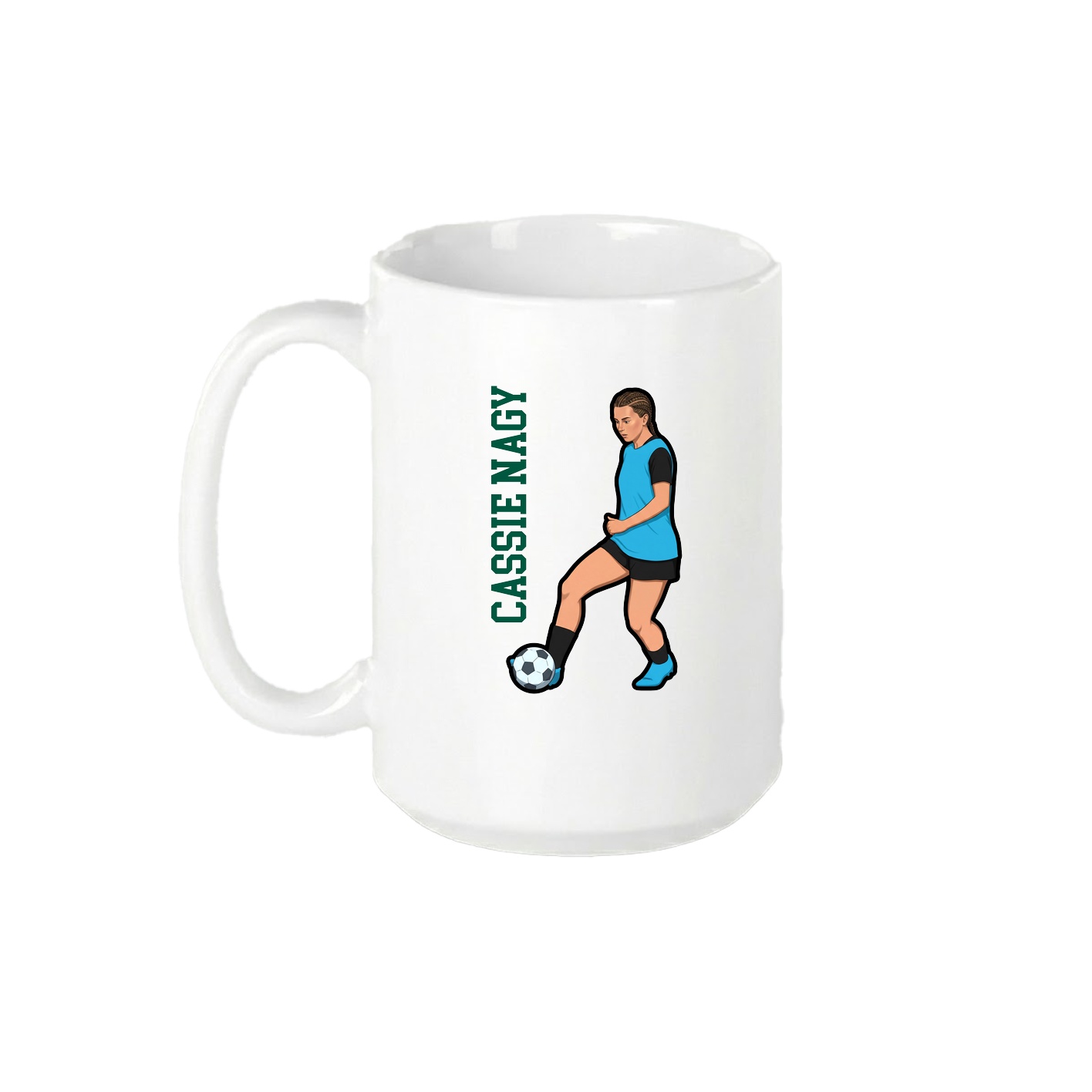 15oz Coffee Mug — Name Vertical in White