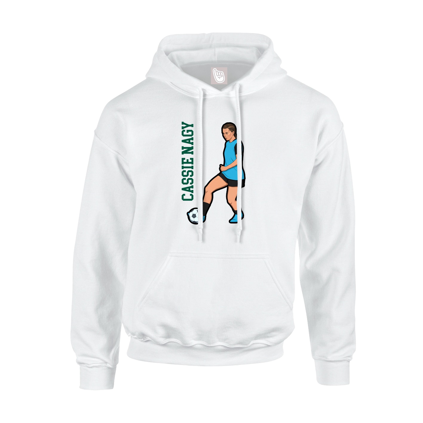 Youth Hoodie — Name Vertical in White