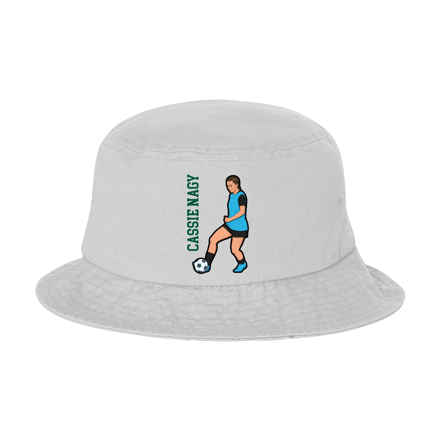 Bucket Cap — Name Vertical in White