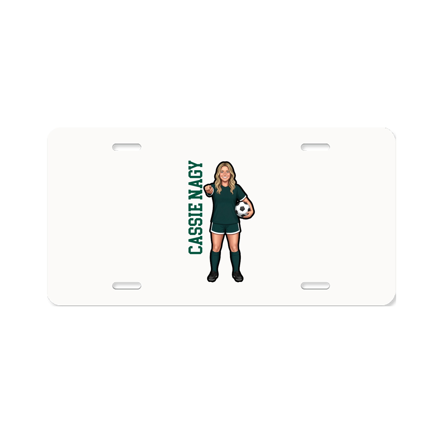 License Plate — Name Vertical in Classic