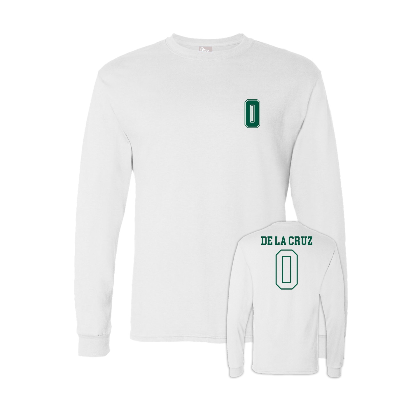 Long Sleeve Tee — Chest Back in White