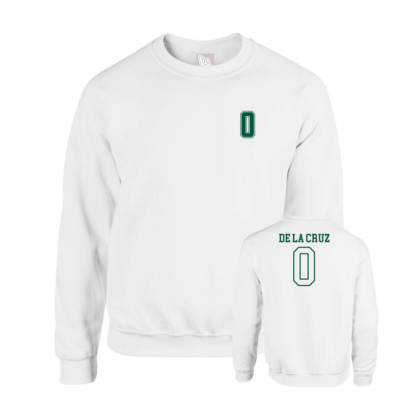 Fleece Crew — Chest Back in White