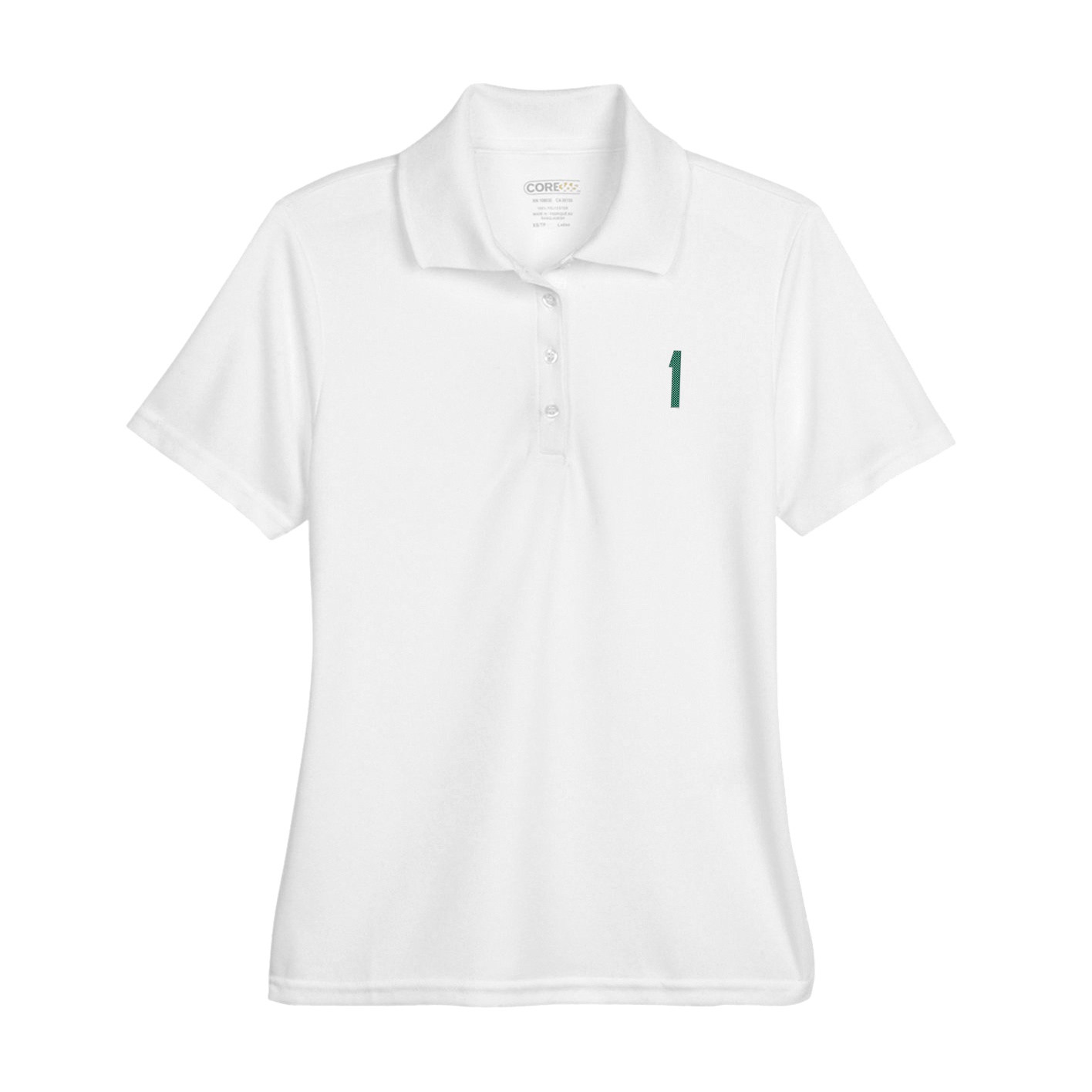 Womens Performance Polo — Front Shirsy in White