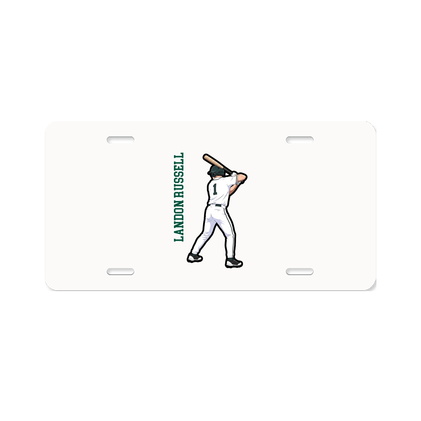 License Plate — Name Vertical in Classic