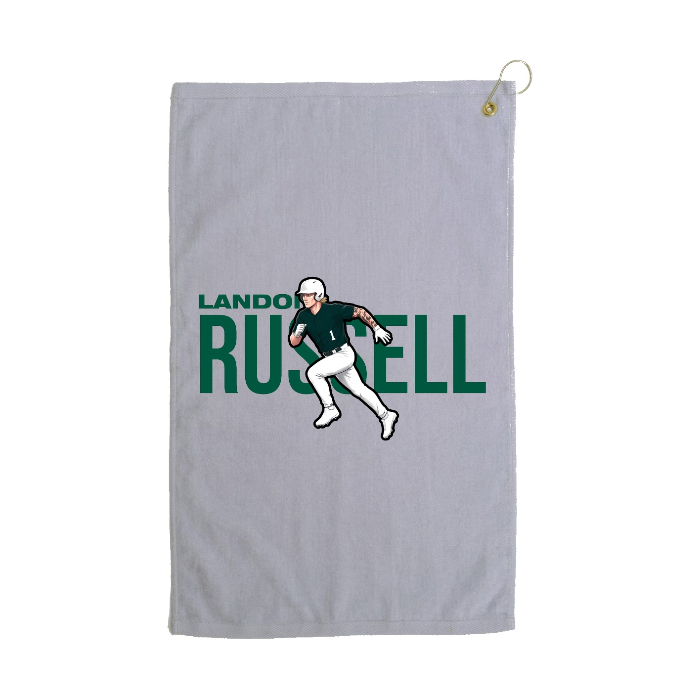 Golf Towel — Player Name in Grey