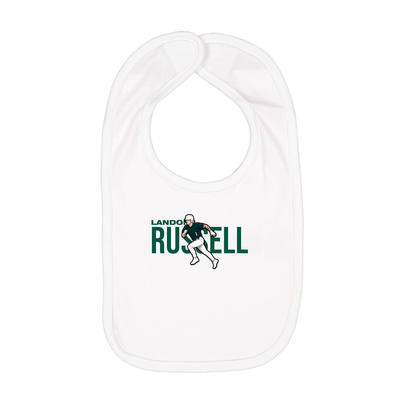 Infant Bib — Player Name in White