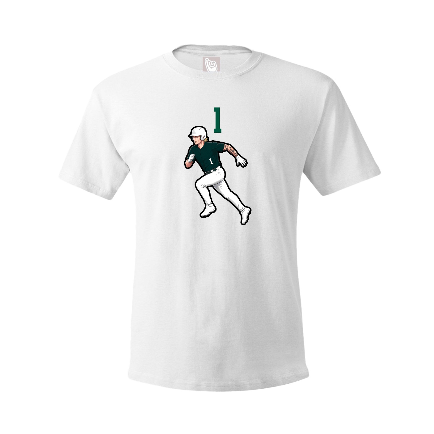 Youth Tee — Number Top in White