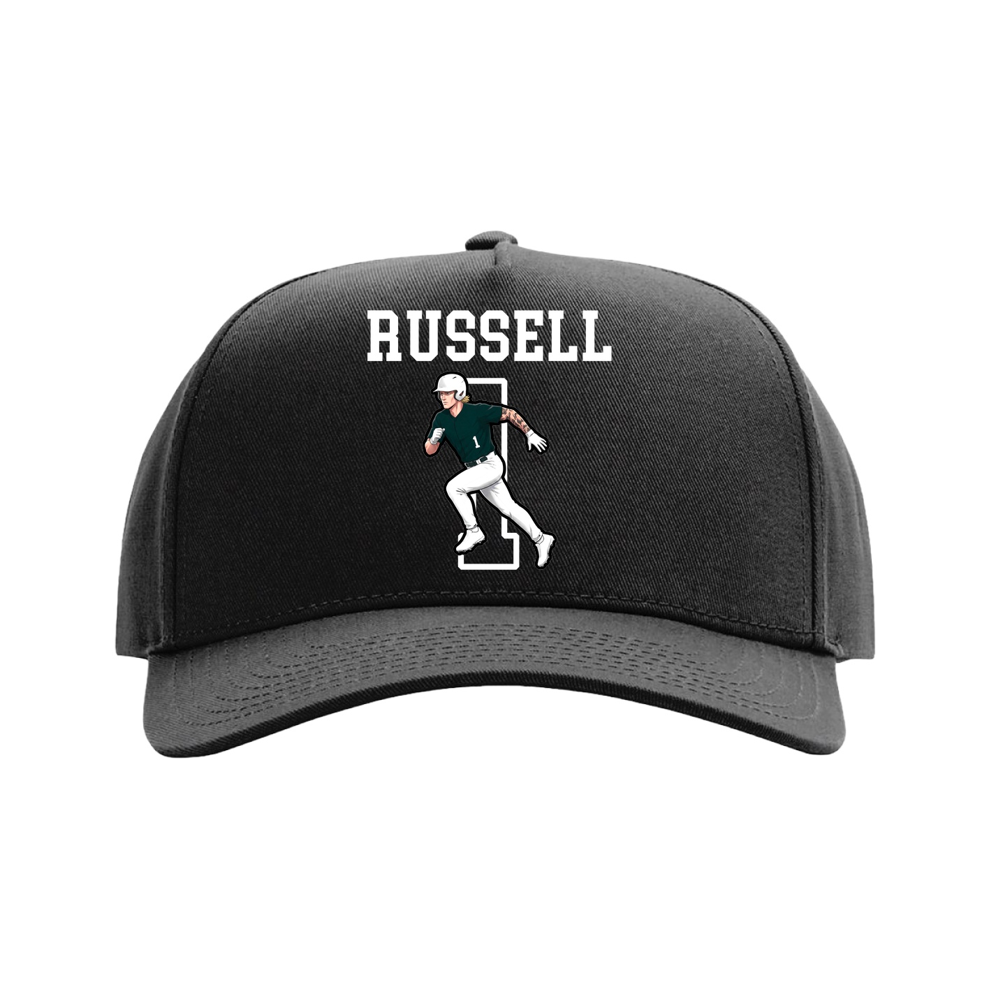 Full Fabric Five-Panel Champ Cap — Shirsey in Black