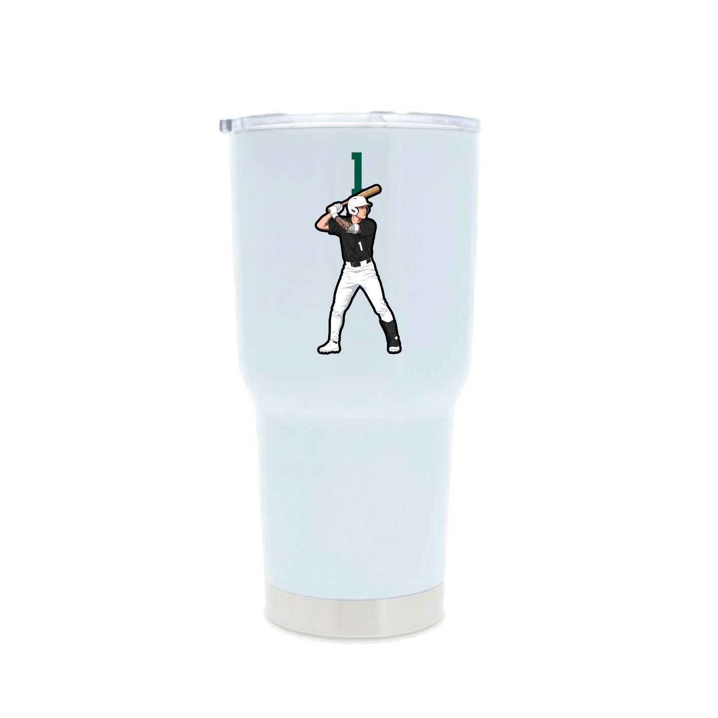 30oz Stainless Steel Tumbler — Number Top in White