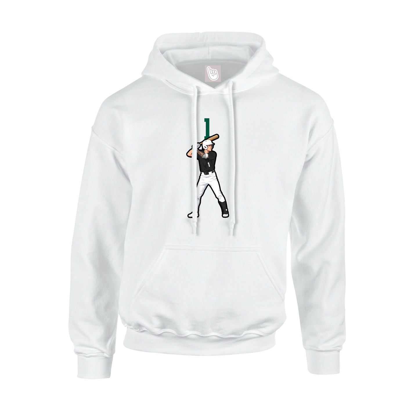 Youth Hoodie — Number Top in White
