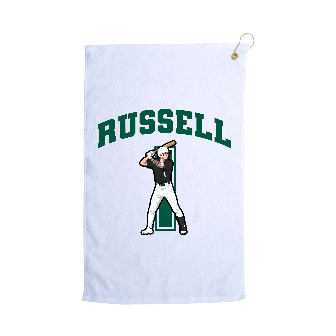Golf Towel — Number in White