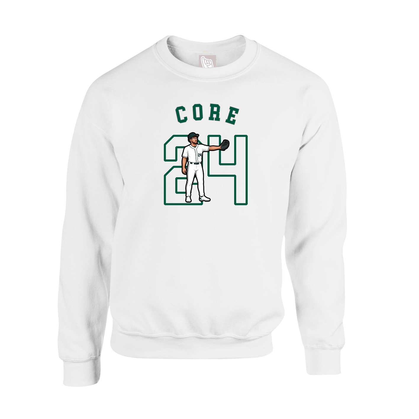 Fleece Crew — Shirsey Arch in White