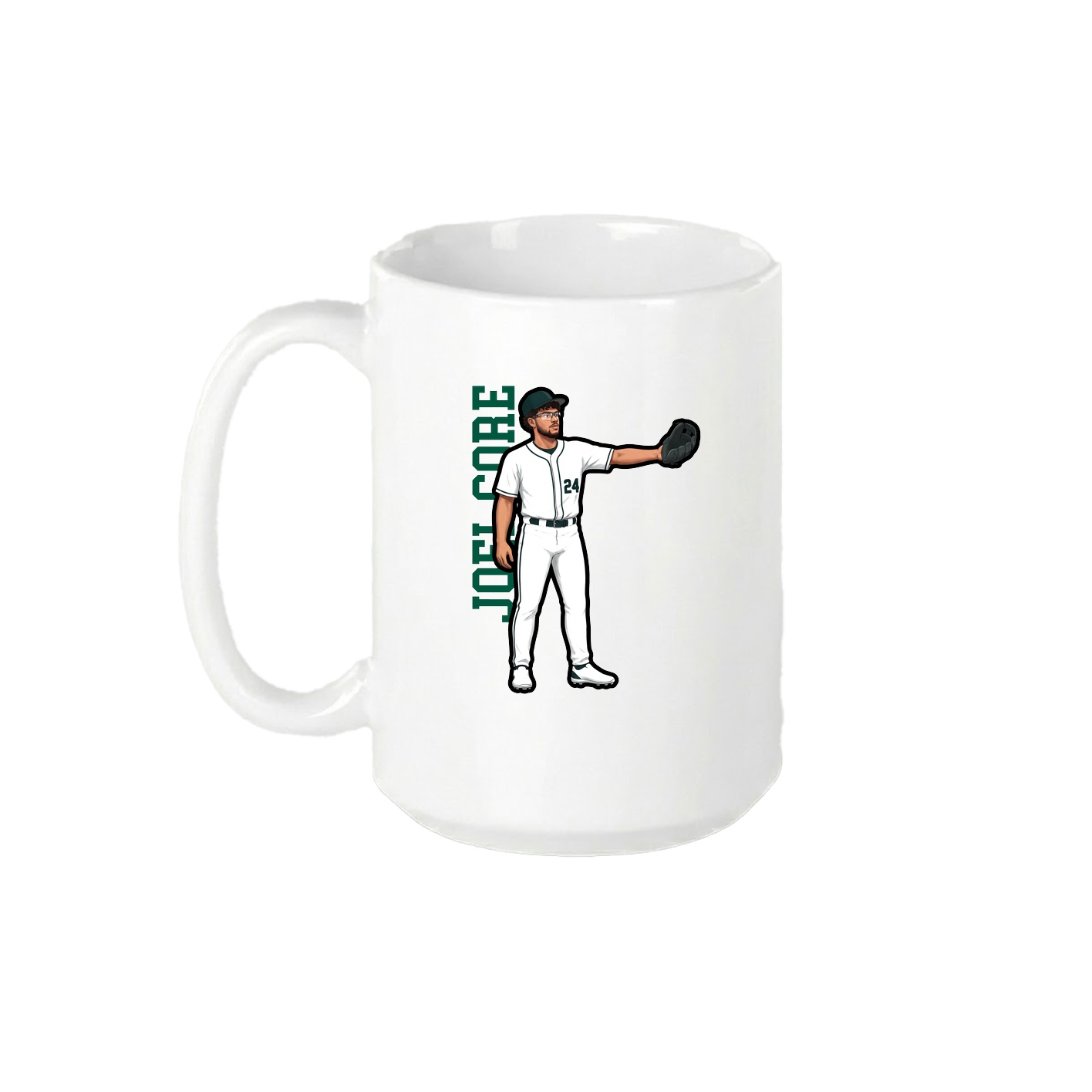 15oz Coffee Mug — Name Vertical in White