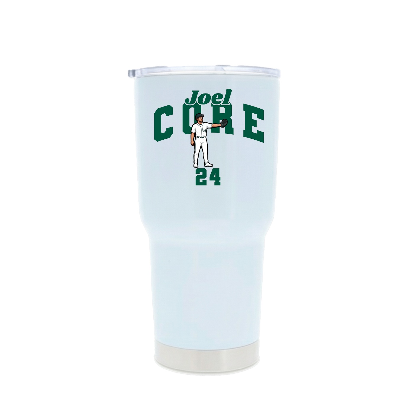 30oz Stainless Steel Tumbler — Signature Arch in White