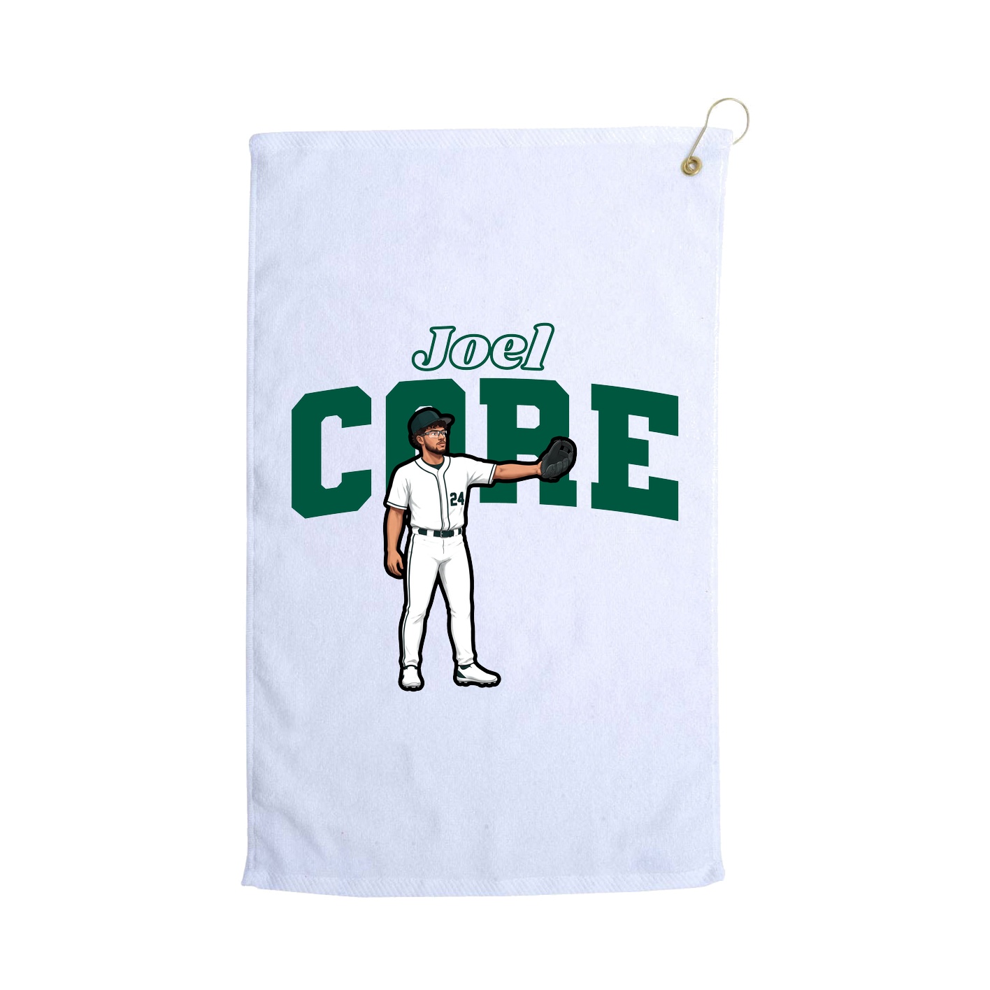Golf Towel — Name Arch in White