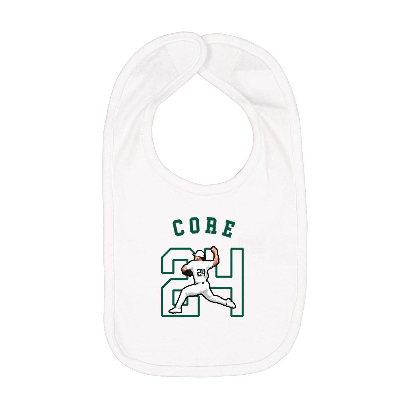 Infant Bib — Shirsey Arch in White