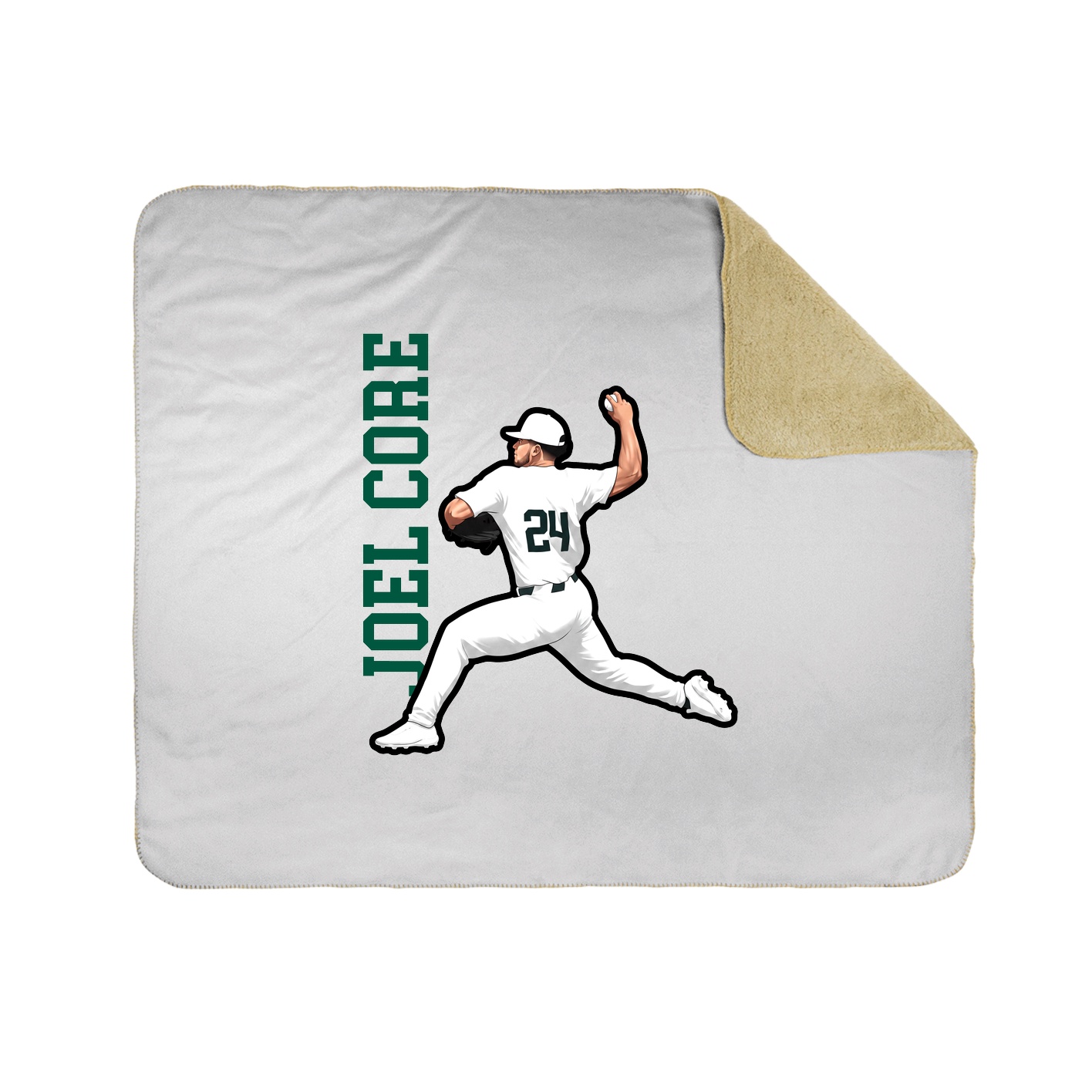 Throw Blanket — Name Vertical in White
