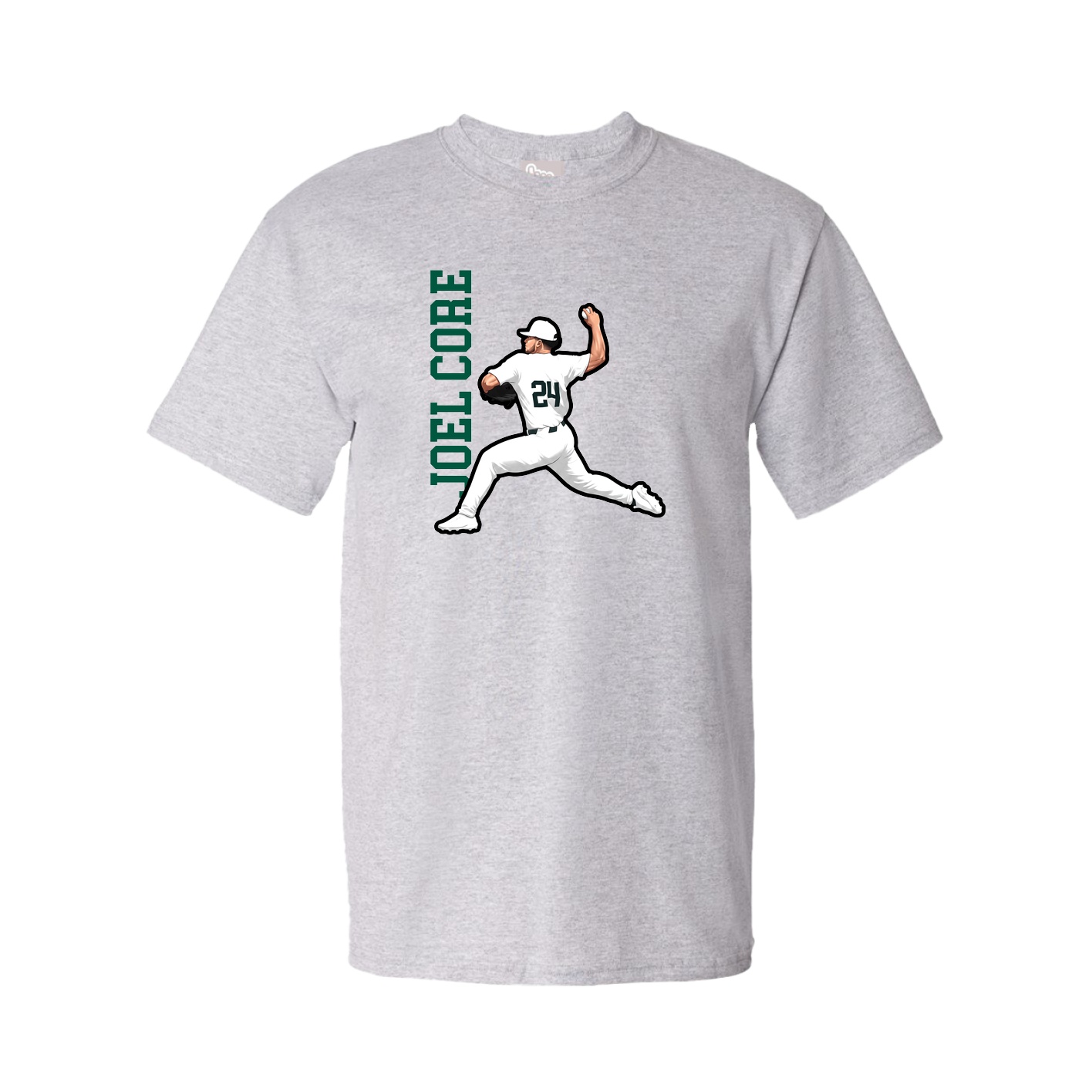 Youth Tee — Name Vertical in Grey