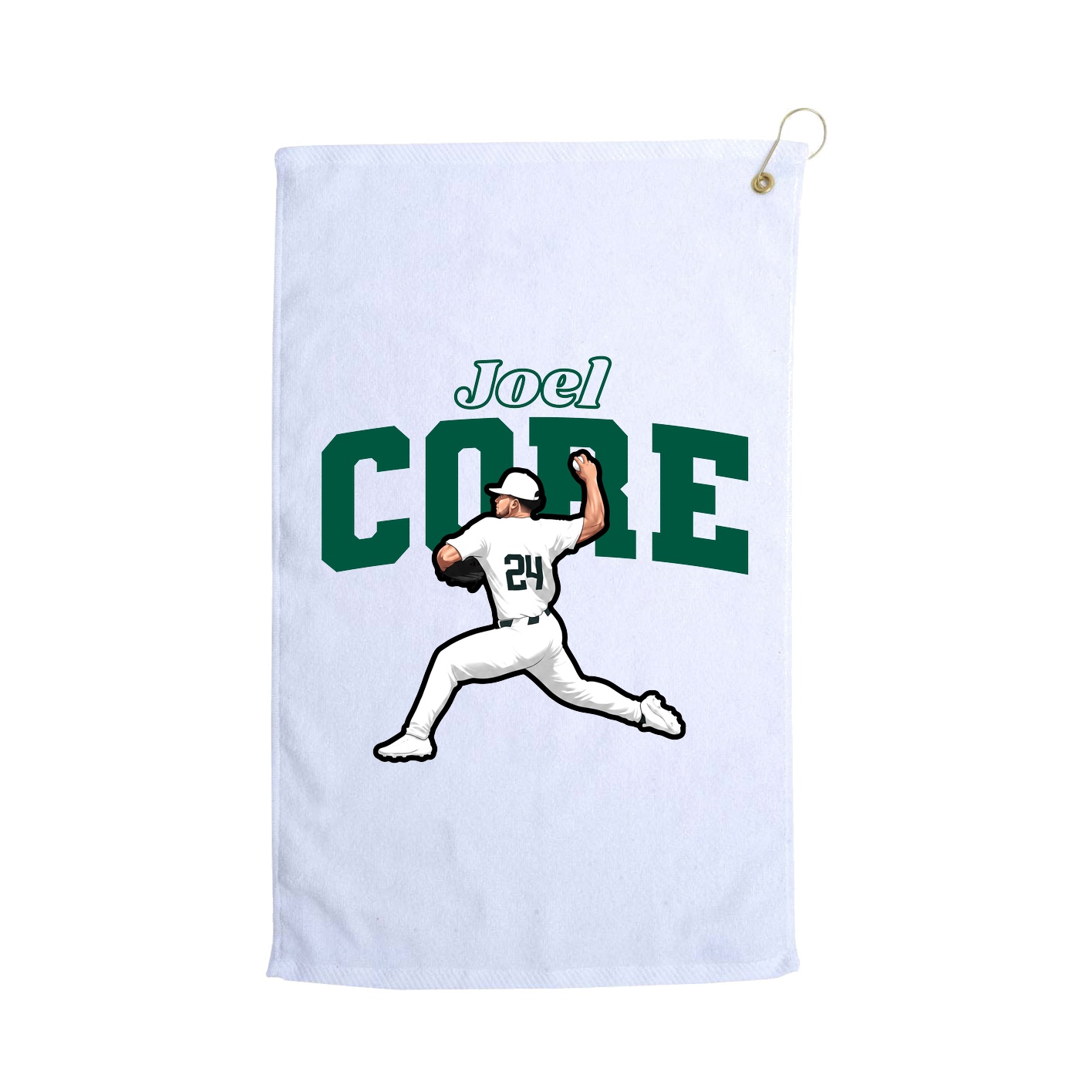 Golf Towel — Name Arch in White