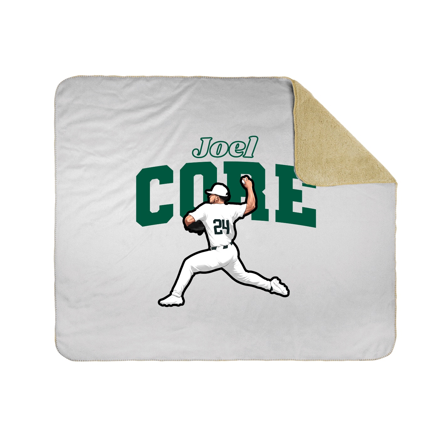 Throw Blanket — Name Arch in White