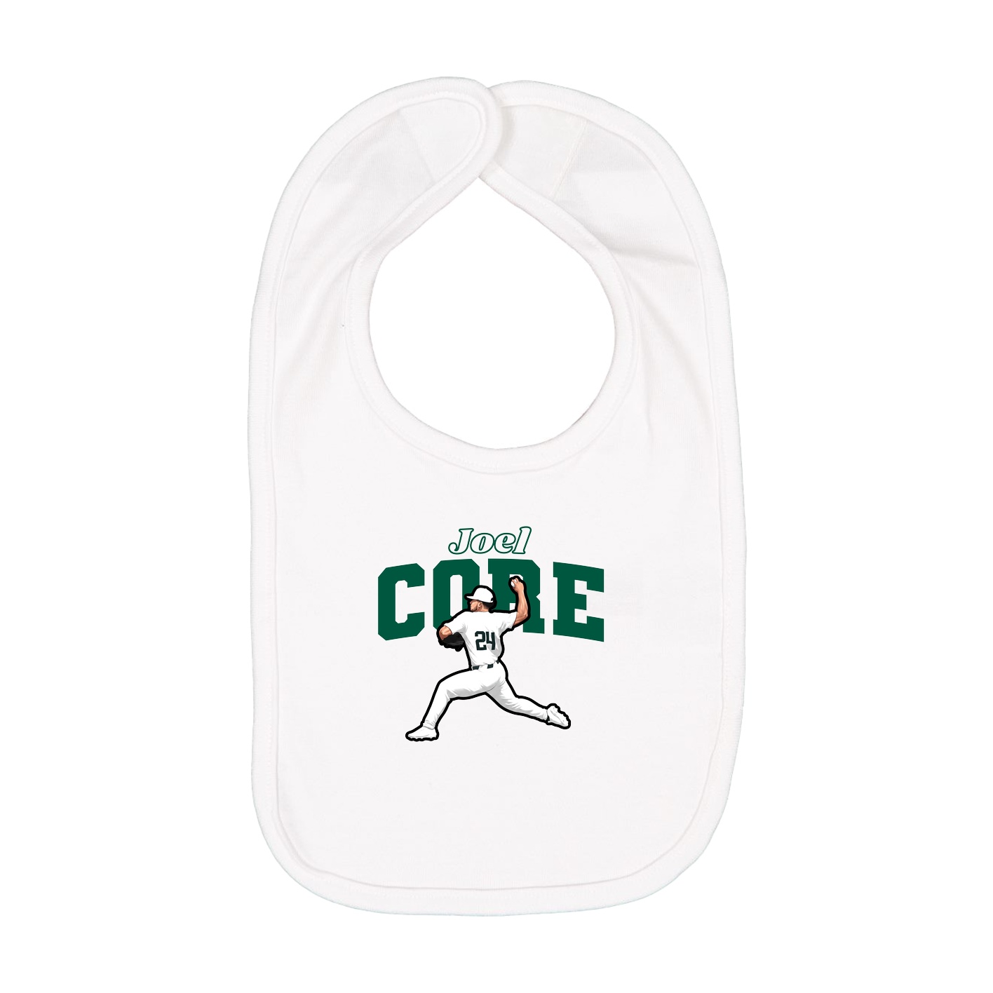 Infant Bib — Name Arch in White