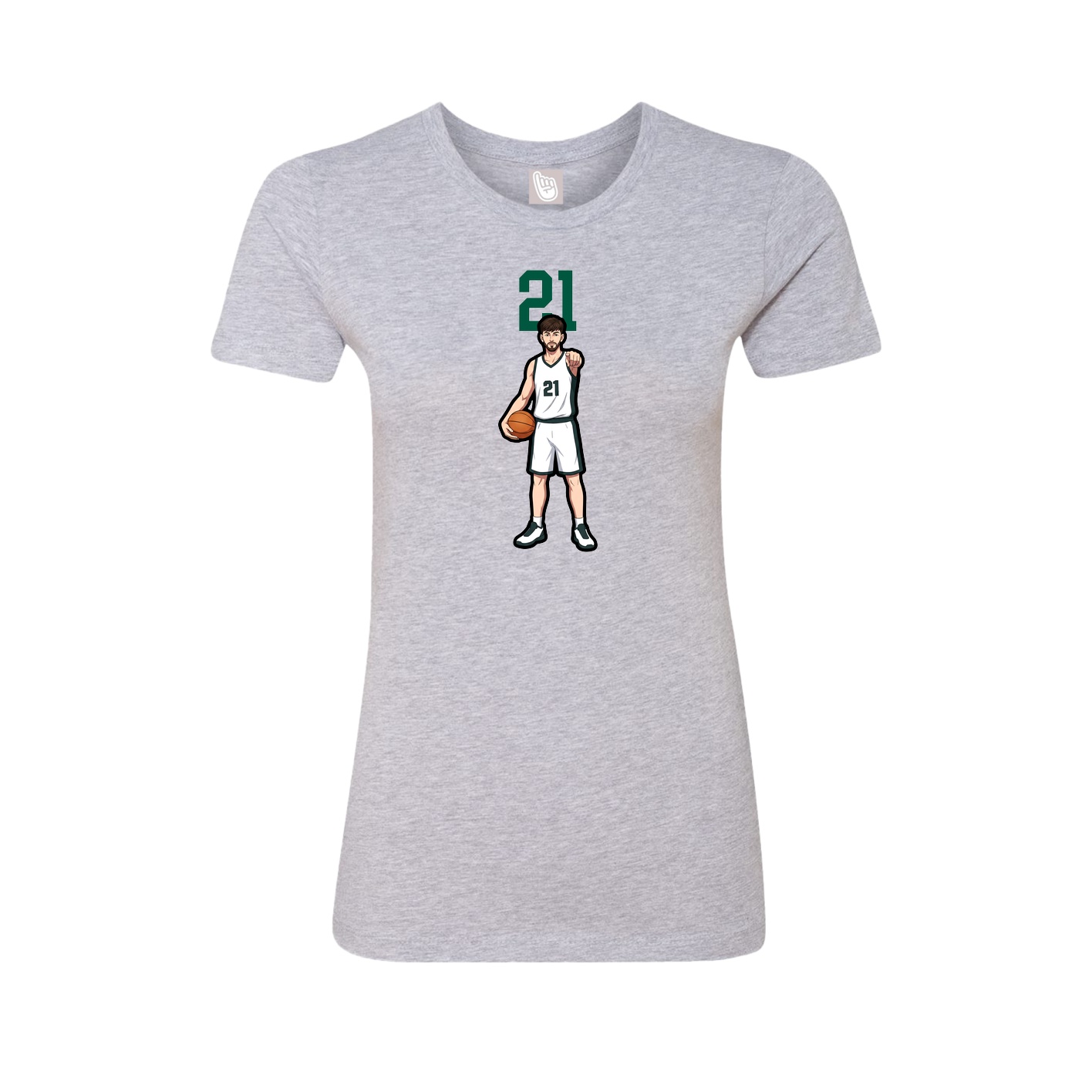 Womens Tee — Number Top in Grey
