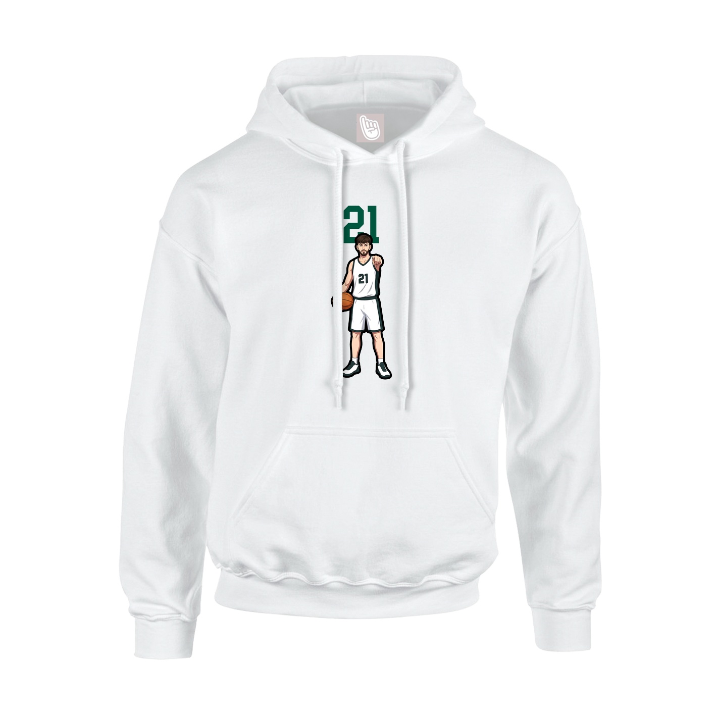 Hoodie — Number Top in White