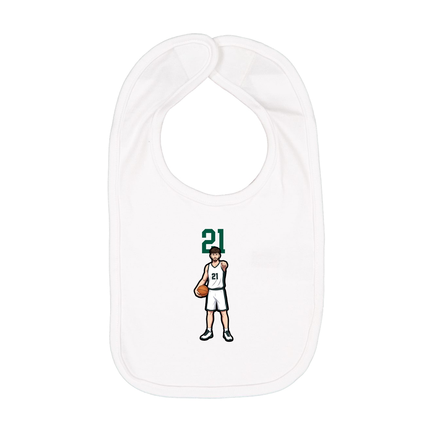 Infant Bib — Number Top in White