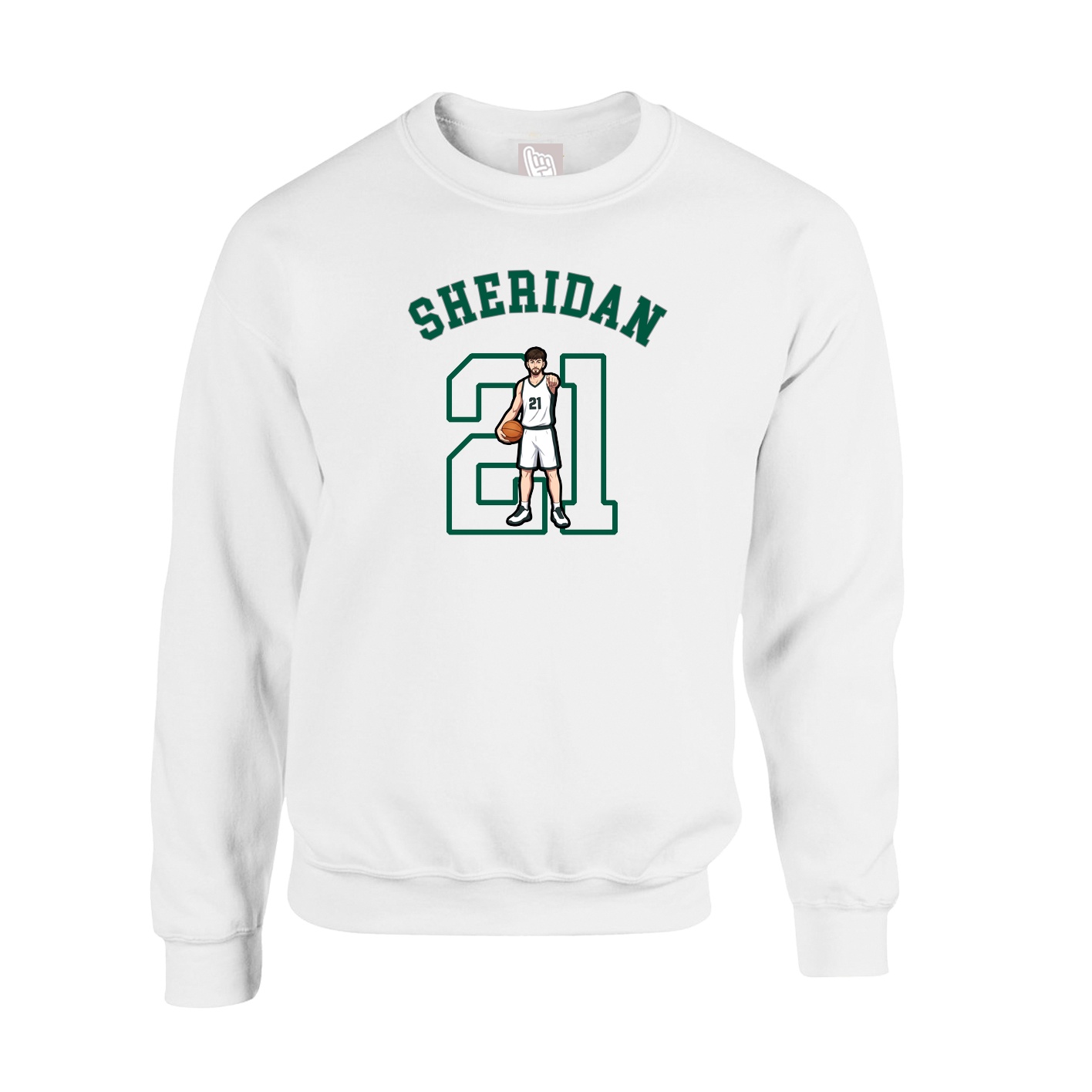 Fleece Crew — Shirsey Arch in White
