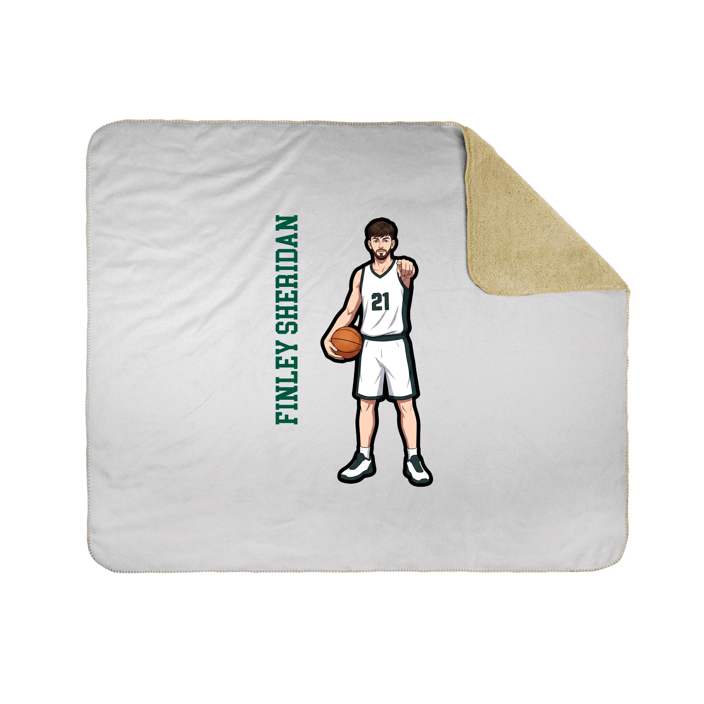 Throw Blanket — Name Vertical in White