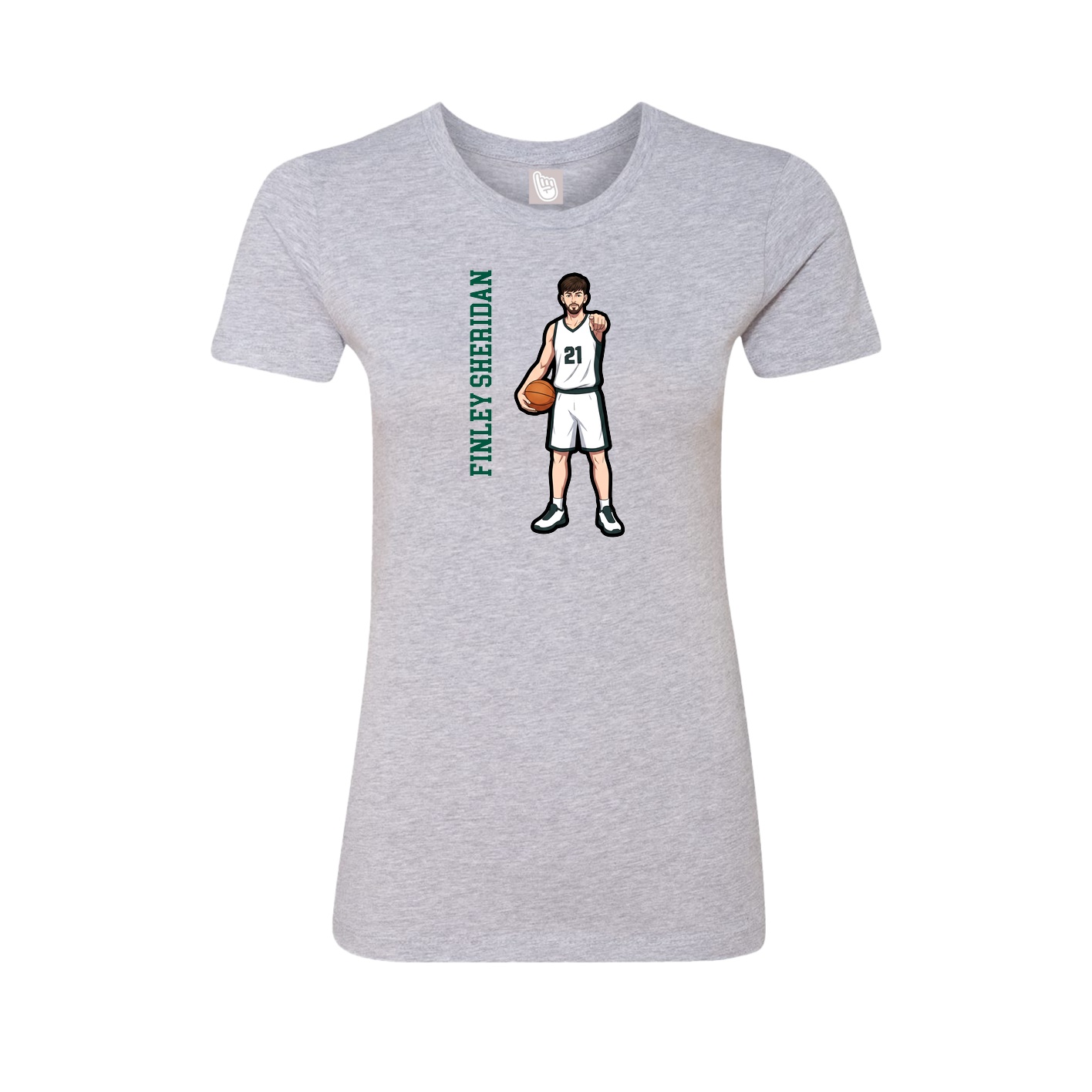 Womens Tee — Name Vertical in Grey