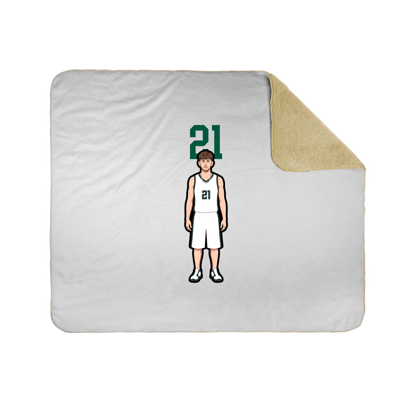 Throw Blanket — Number Top in White