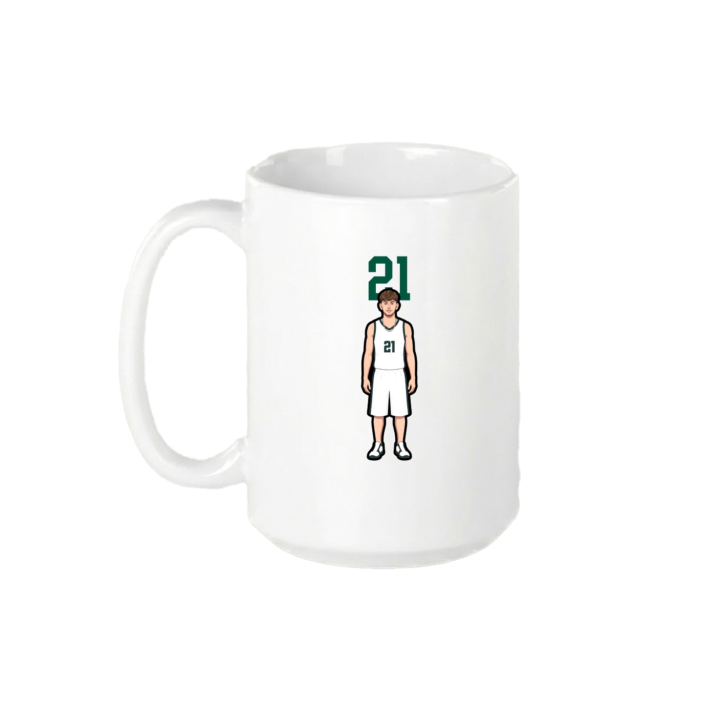 15oz Coffee Mug — Number Top in White