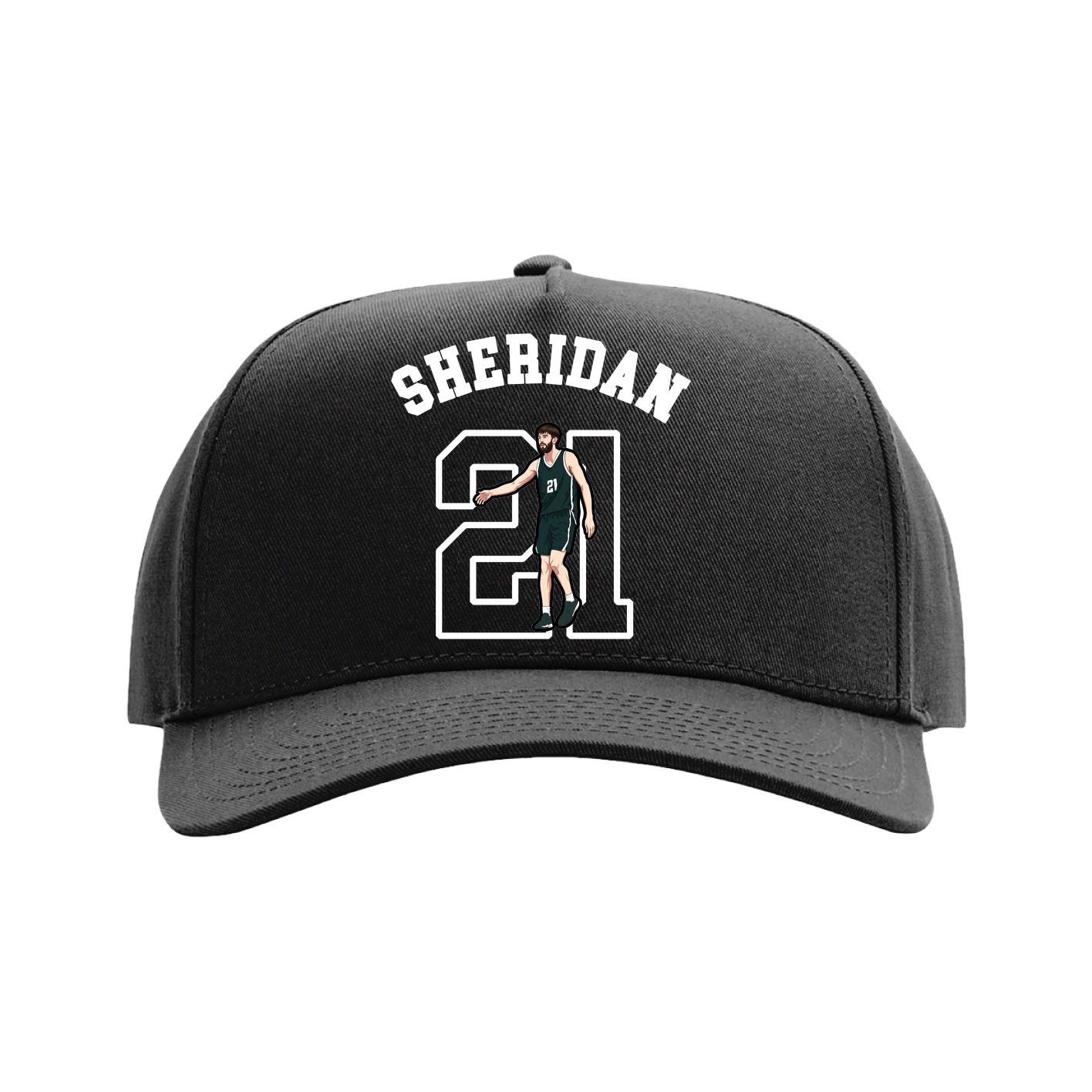 Full Fabric Five-Panel Champ Cap — Shirsey Arch in Black
