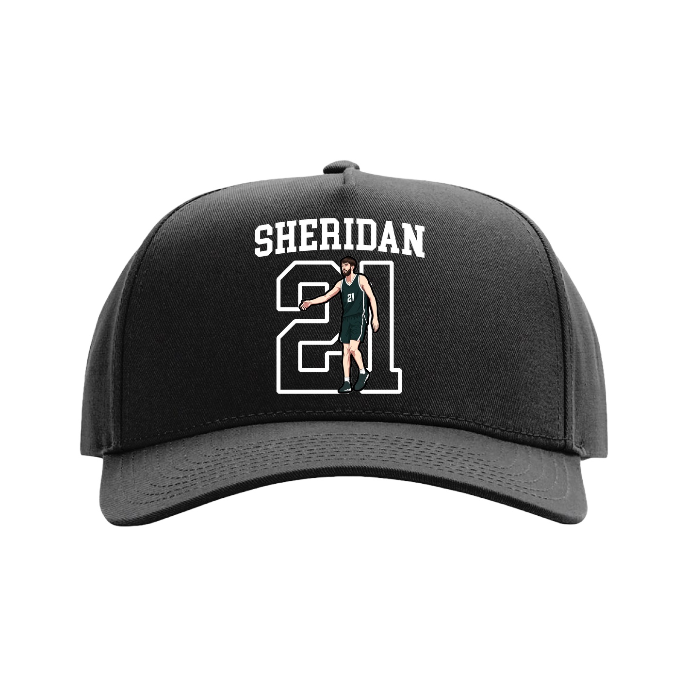 Full Fabric Five-Panel Champ Cap — Shirsey in Black