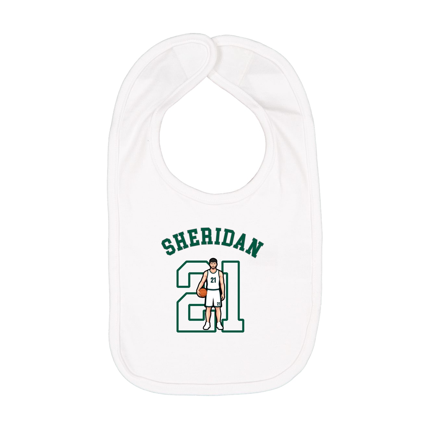 Infant Bib — Shirsey Arch in White