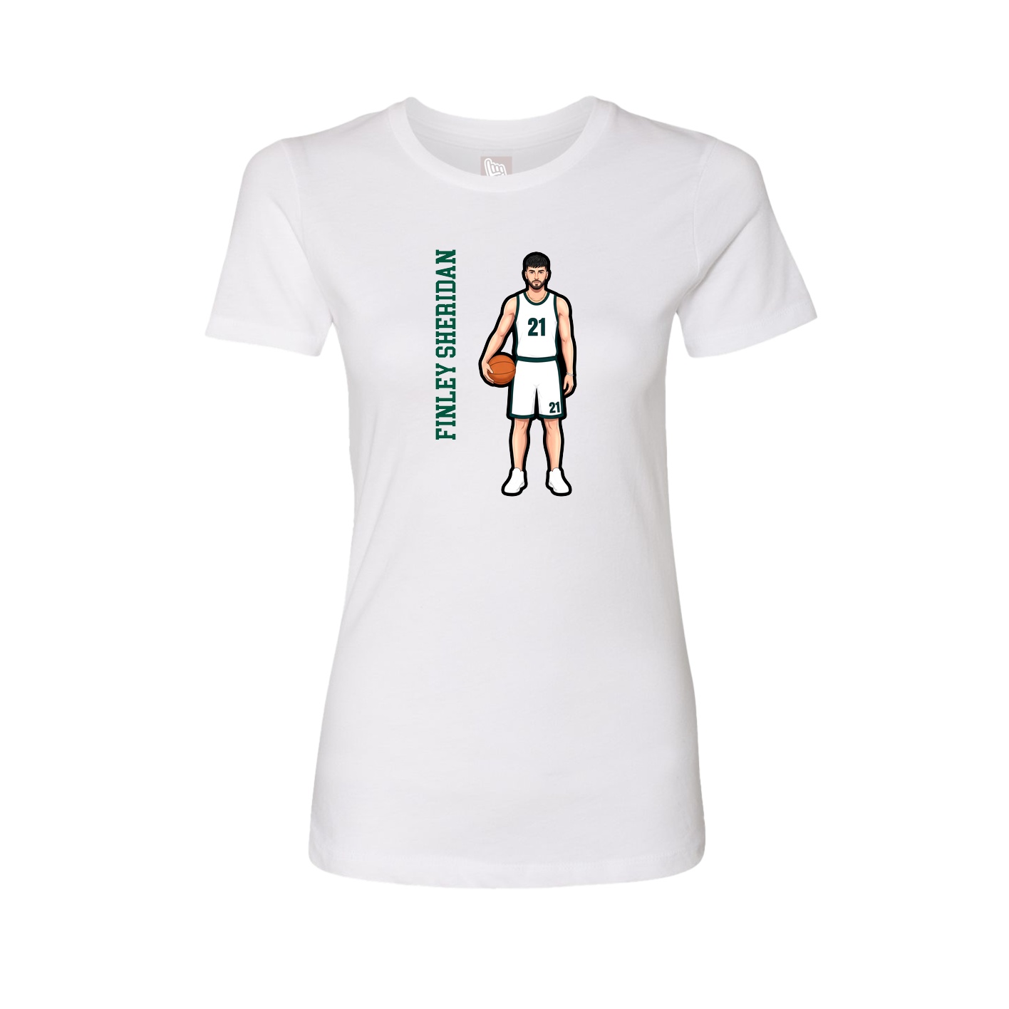 Womens Tee — Name Vertical in White