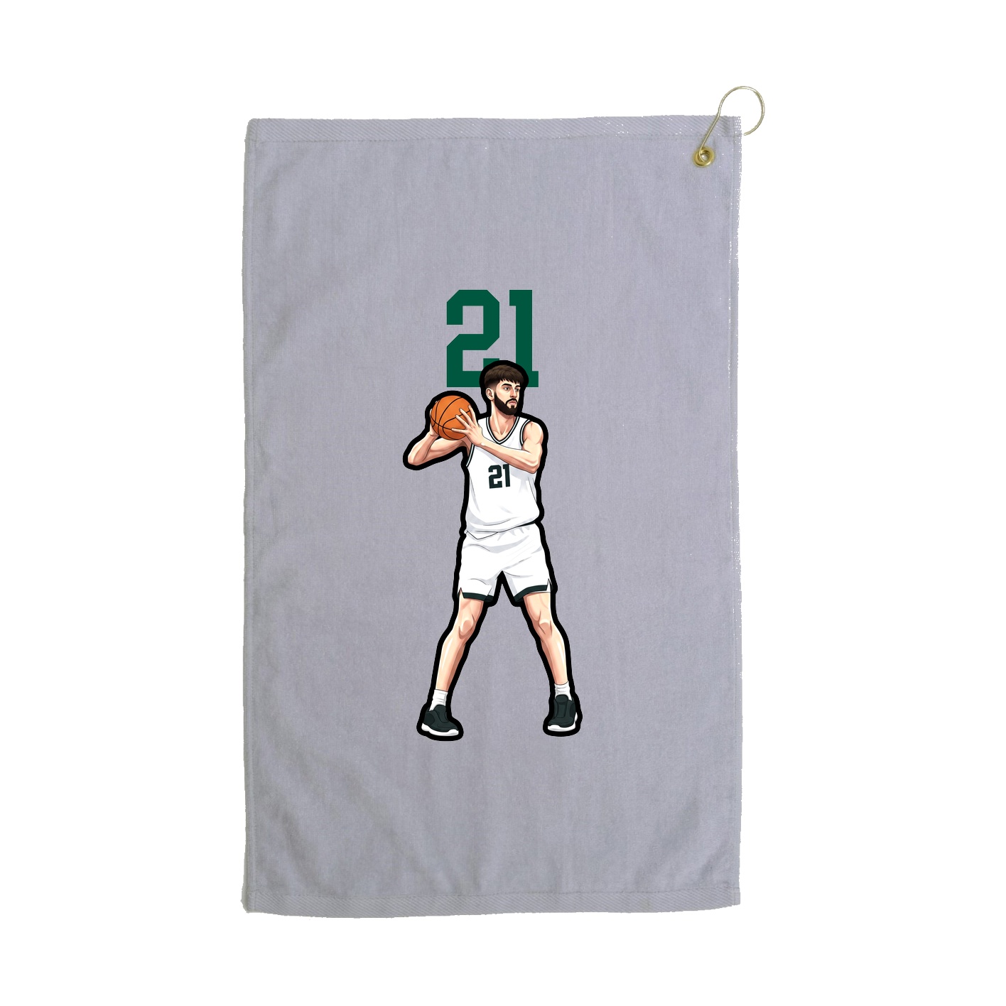 Golf Towel — Number Top in Grey