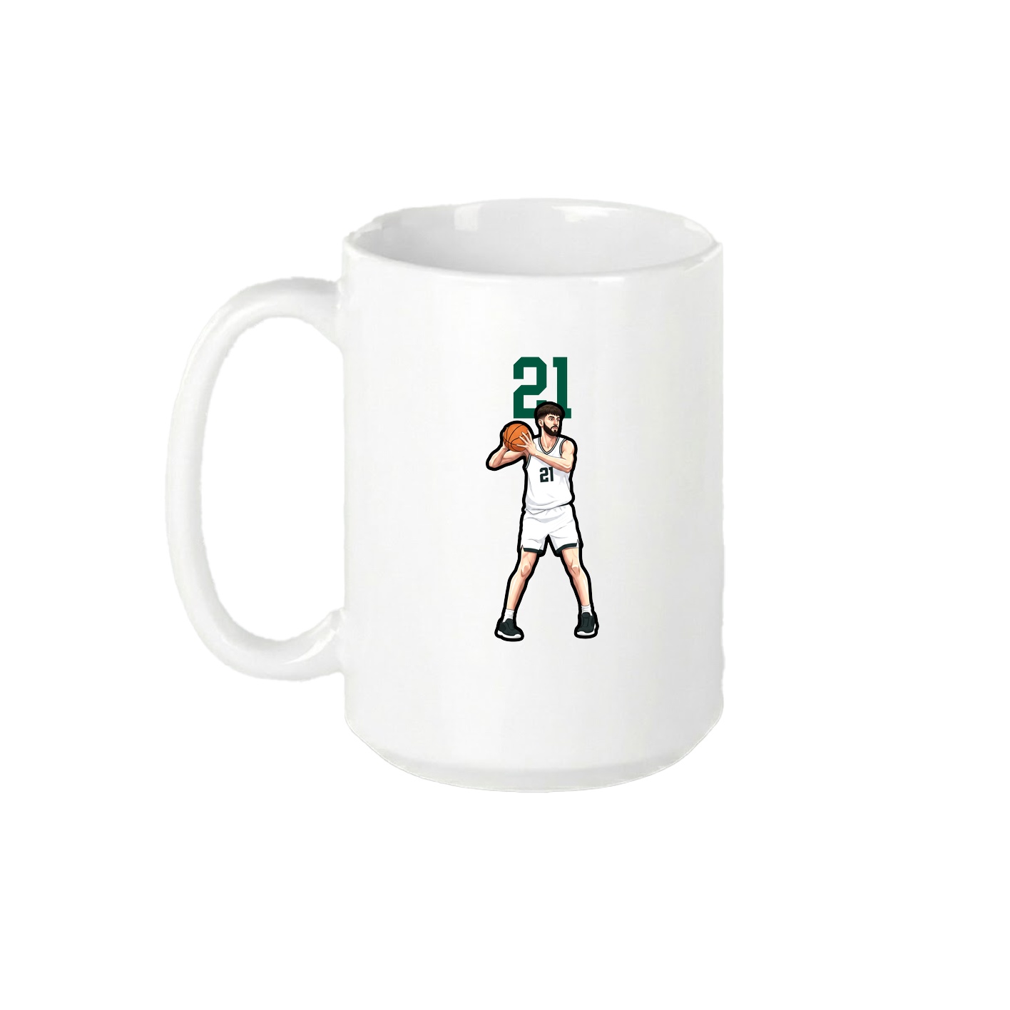 15oz Coffee Mug — Number Top in White