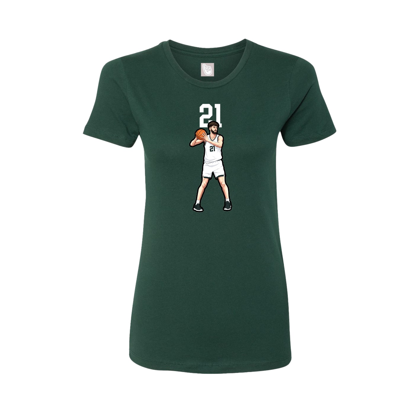 Womens Tee — Number Top in Green