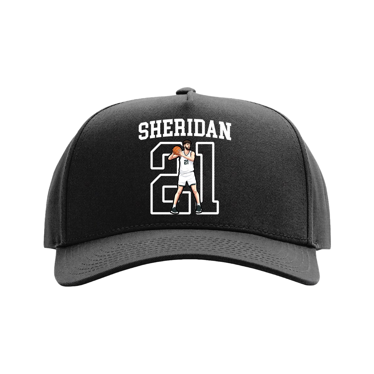 Full Fabric Five-Panel Champ Cap — Shirsey in Black
