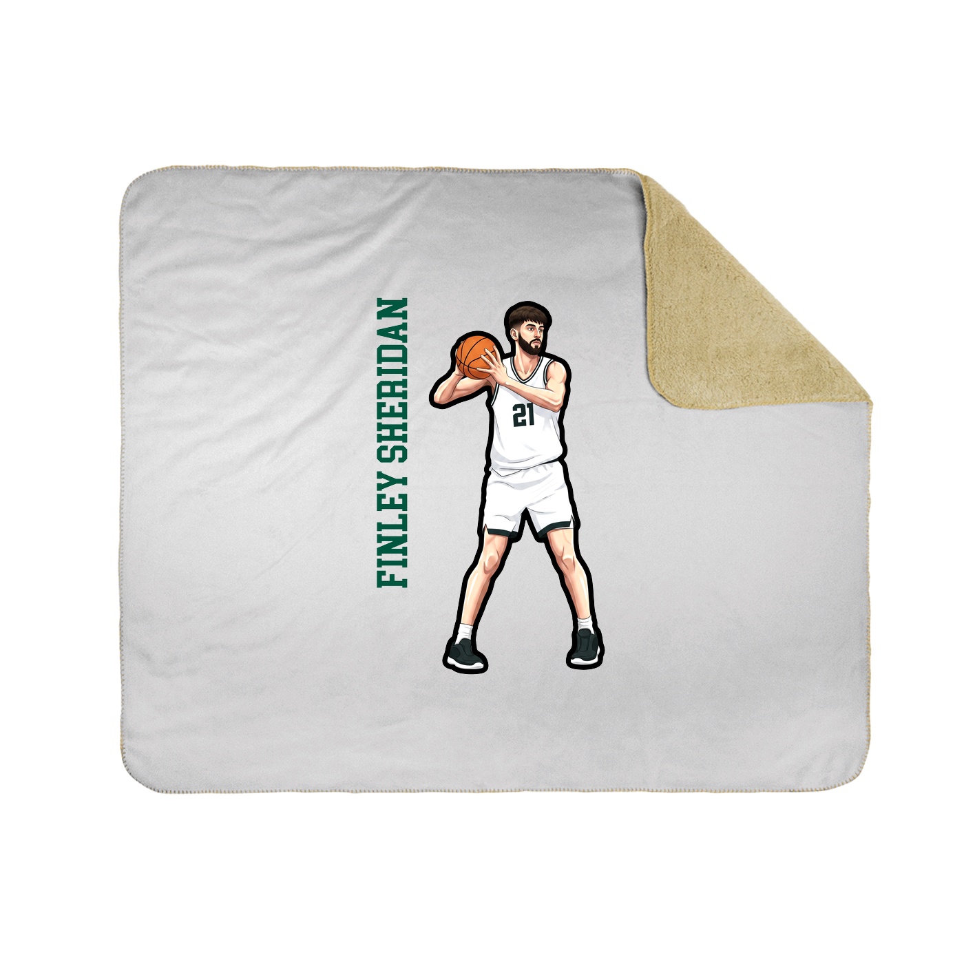 Throw Blanket — Name Vertical in White
