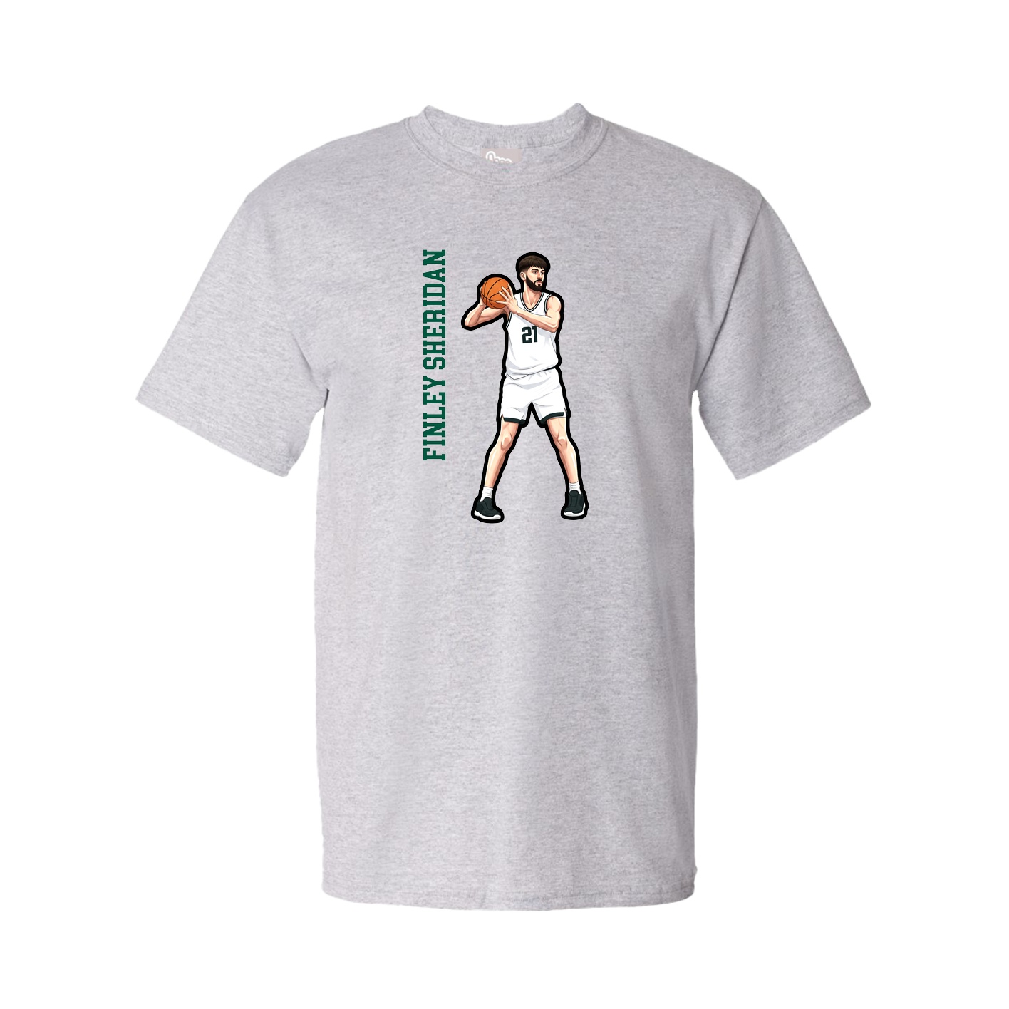 Tee — Name Vertical in Grey