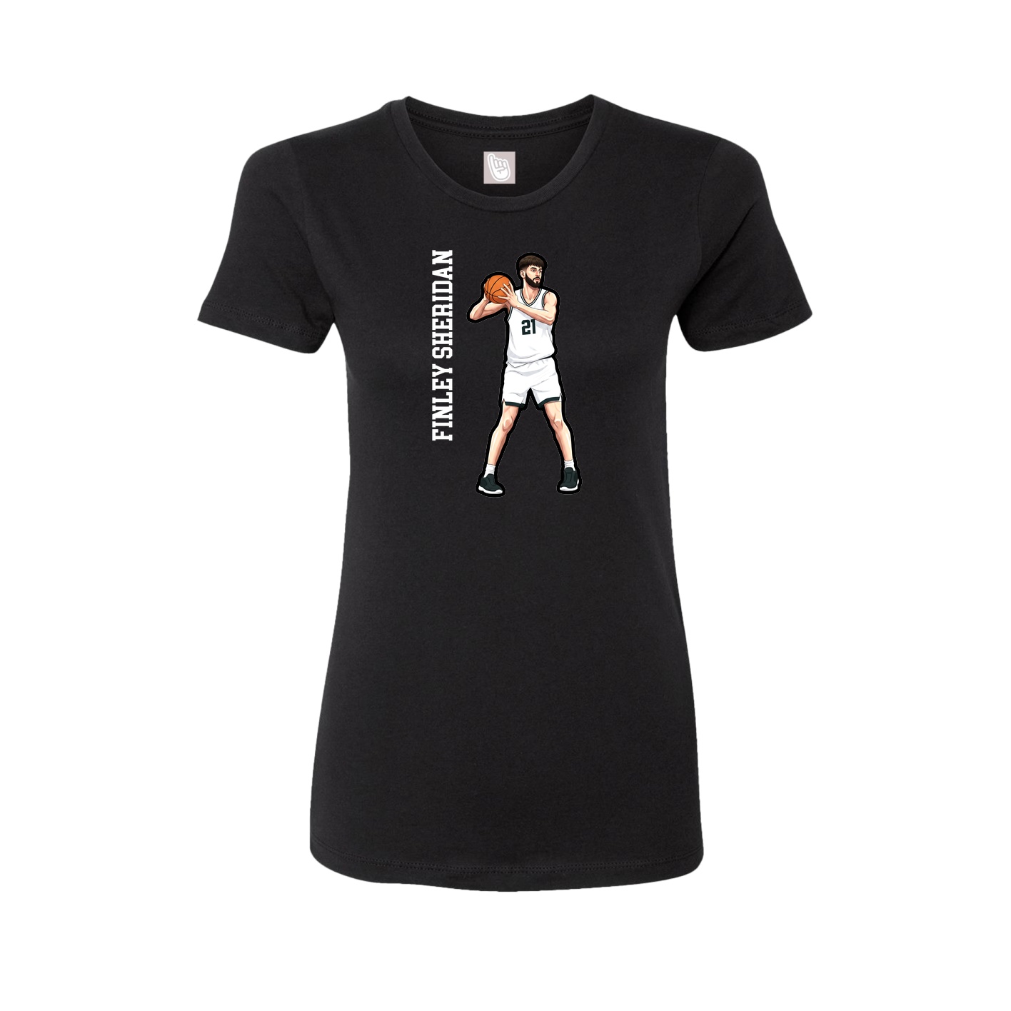 Womens Tee — Name Vertical in Black