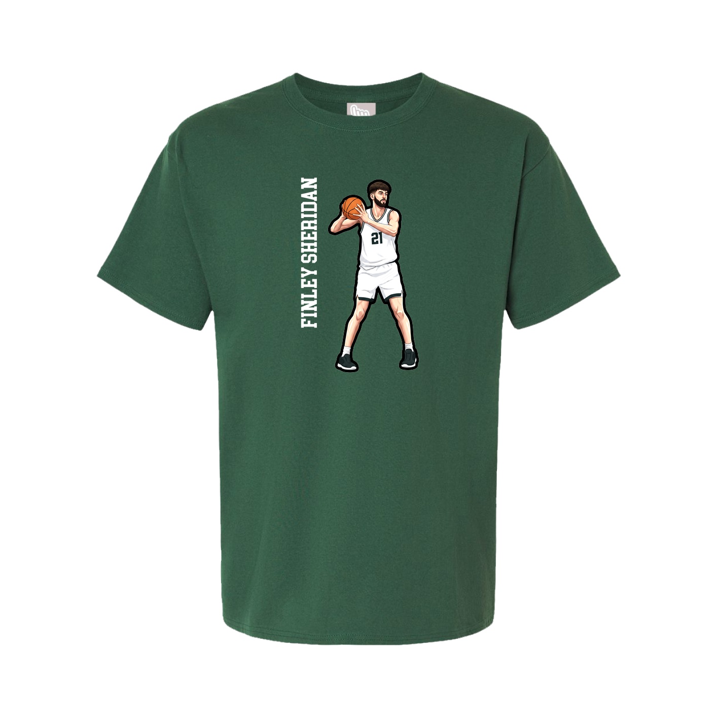 Youth Tee — Name Vertical in Green